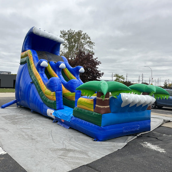 Tidal Wave Racer Inflatable 18'H Tidal Wave Slide Wet n Dry – Eagle Bounce